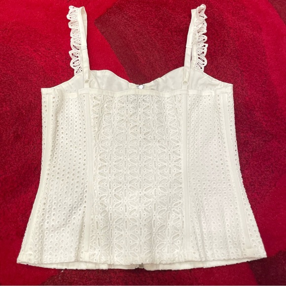 BEBE White Corset Top Size Small Eyelet Design y2k - Picture 7 of 7